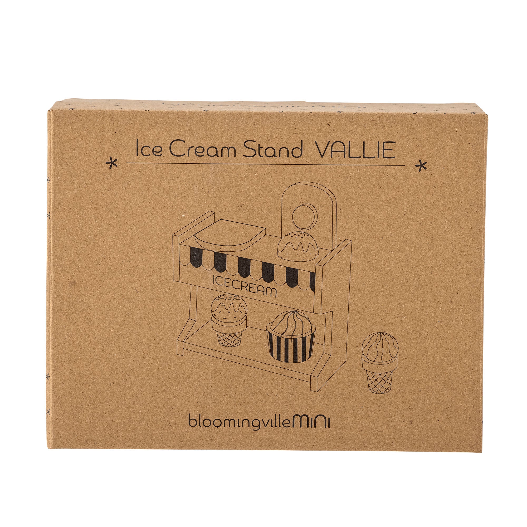 Bloomingville MINI Vallie Toy Ice Cream Stand, Blue, FSC®100%, Lotus