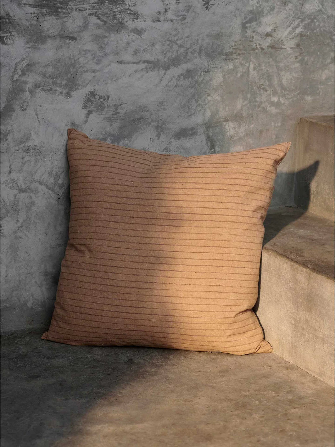 Ferm Living Brown Cotton Cushion, Lines