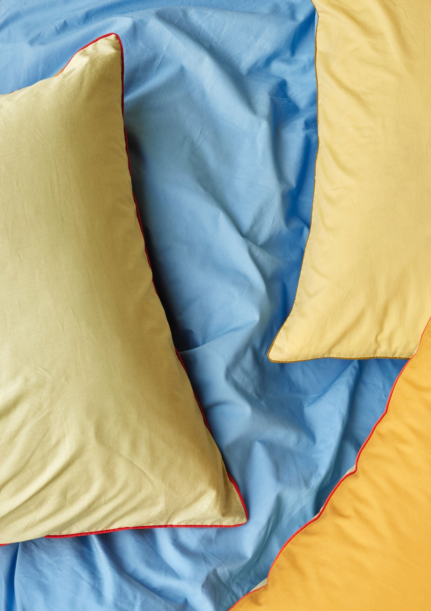 Hübsch Aki Bed Linen 60/220 Blue/Yellow