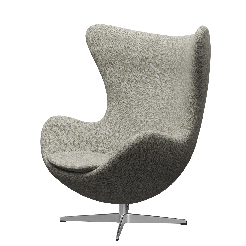 Fritz Hansen 3316 Egg Lounge Chair Special Edition, Aluminium/Moss Light Grey (0005)