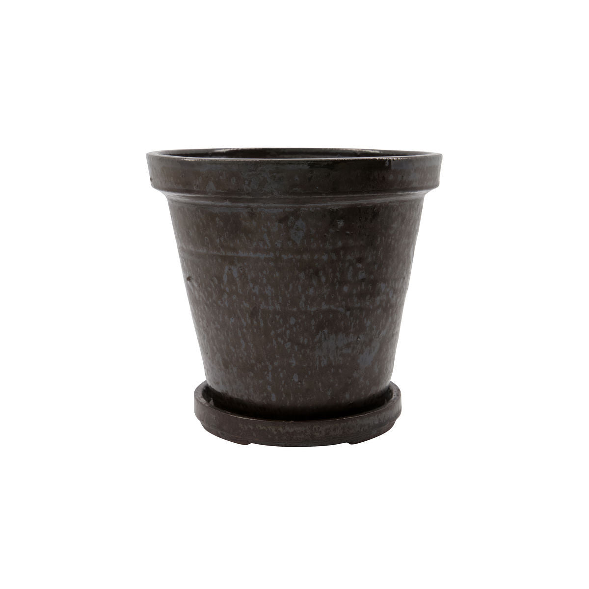 House Doctor Planter w. saucer, HDFlower, Brown