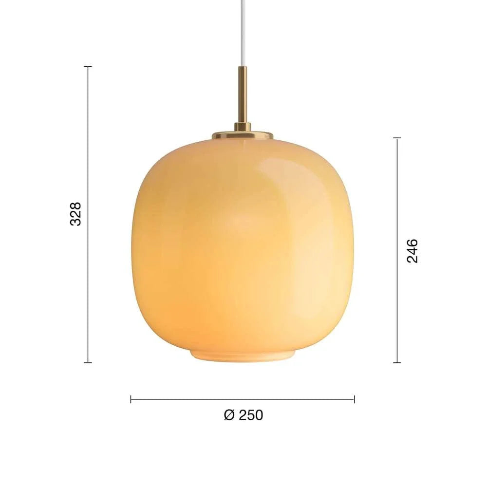 Louis Poulsen Vl45 Radiohus Pendant ø250, Glossy Amber