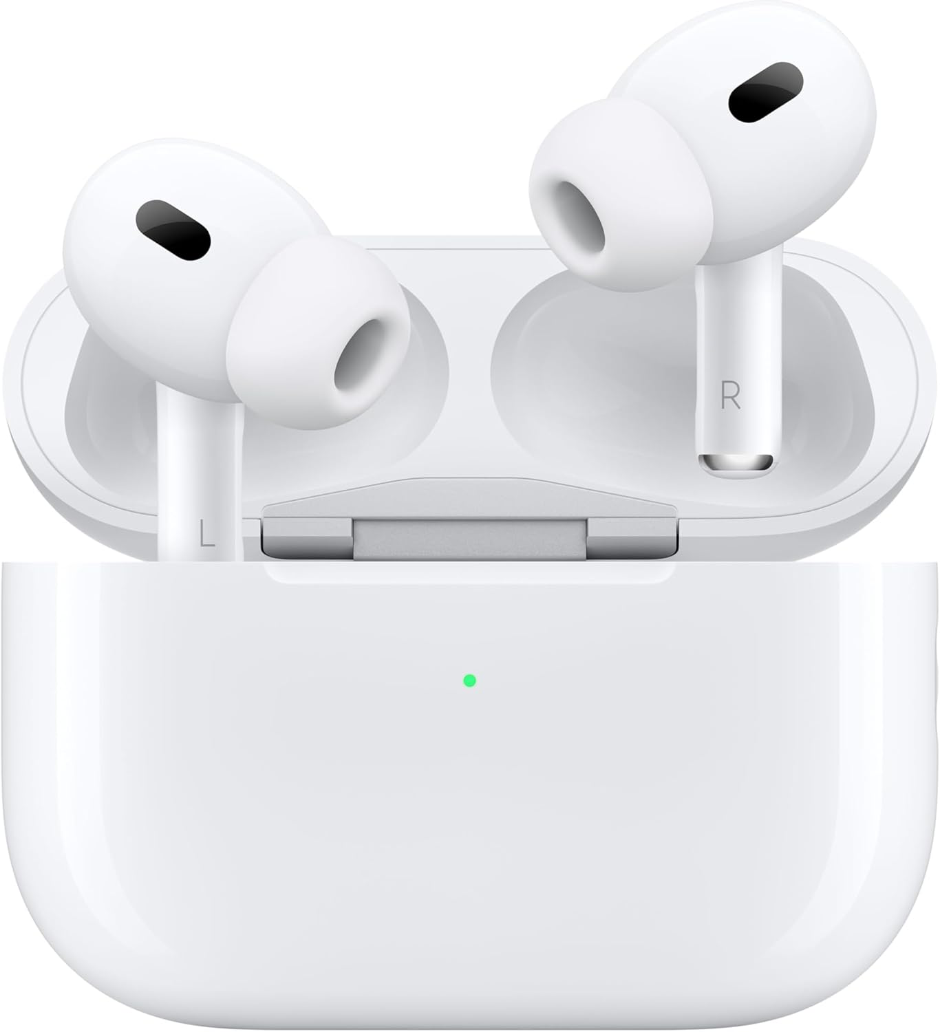 Apple AirPods Pro 2 Trådløse In-ear Hodetelefoner, Bluetooth Hodetelefoner, Aktiv Støyreduksjon, Hørselshjelpefunksjon, Transparensmodus, Personlig 3D-lyd, Hi-Fi Lyd, H2 Chip, Lading via USB-C 