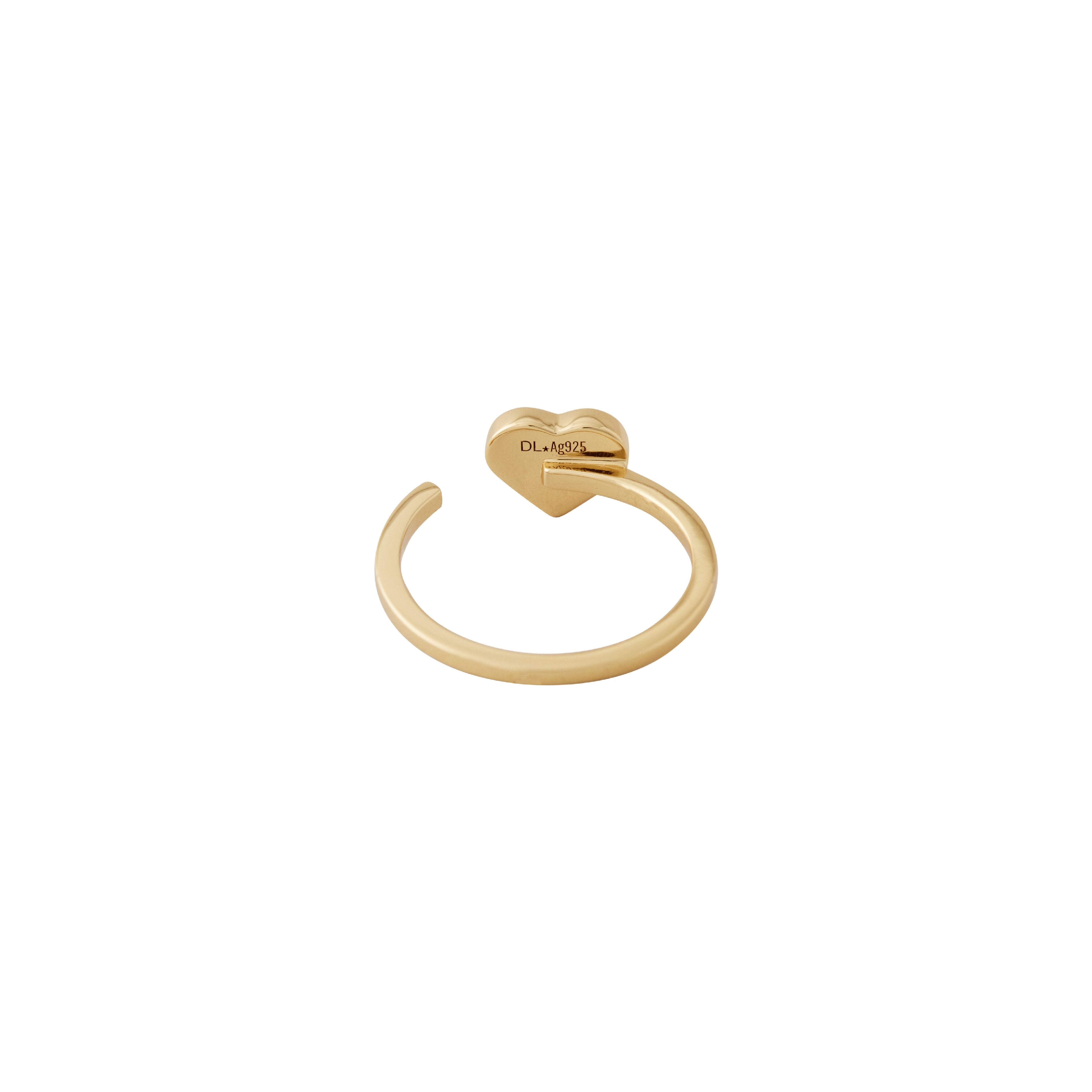Design Letters Emaljel Heart Ring Gold, nøgen