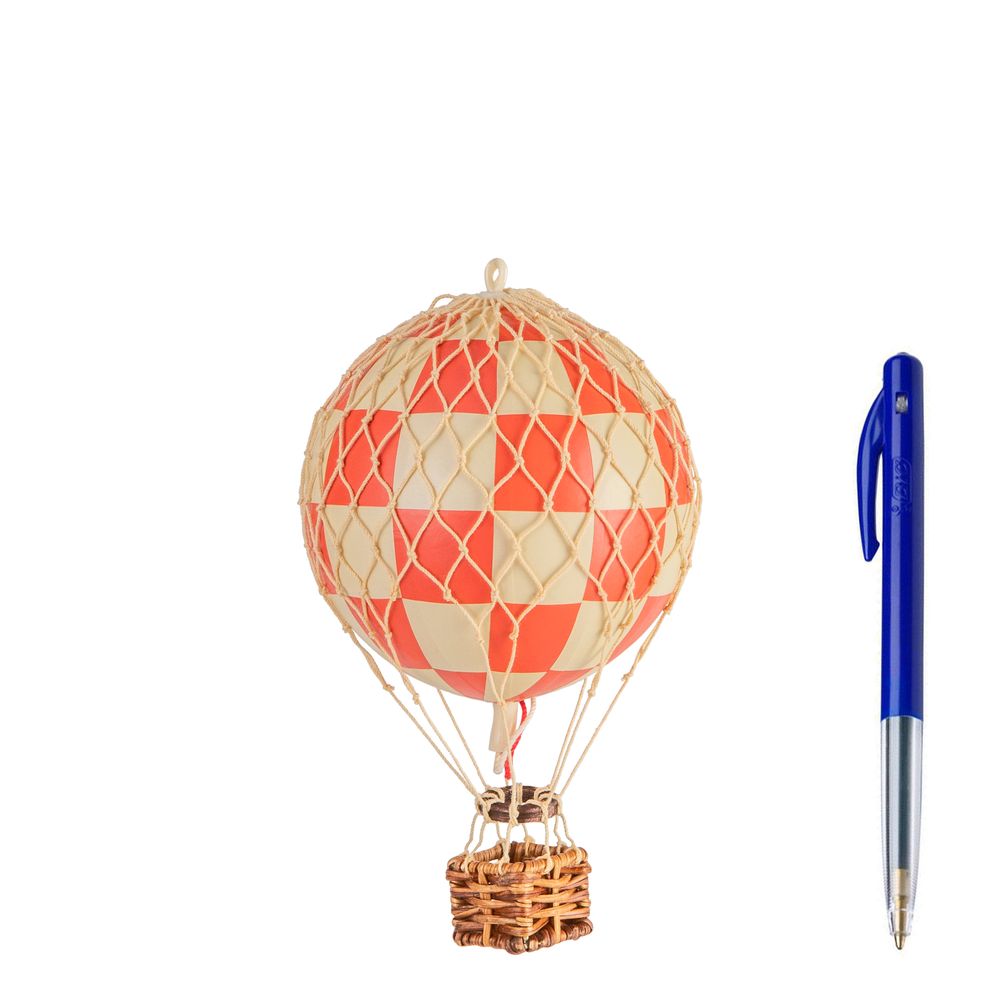 Authentic Models Floating The Skies Luftballon, Check Rød, Ø 8.5 cm