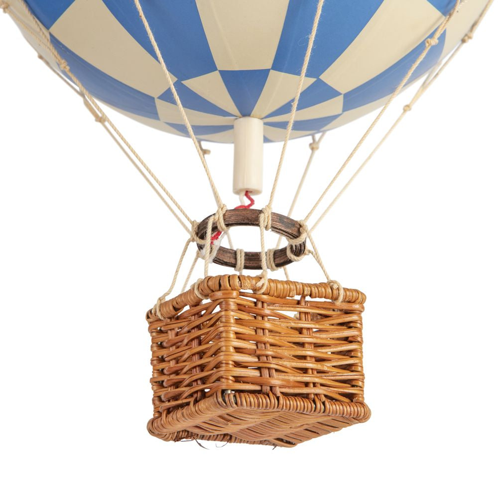 Authentic Models Travels Light Luftballon, Check Blå, Ø 18 cm