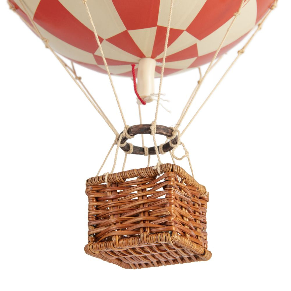Authentic Models Travels Light Luftballon, Check Rød, Ø 18 cm