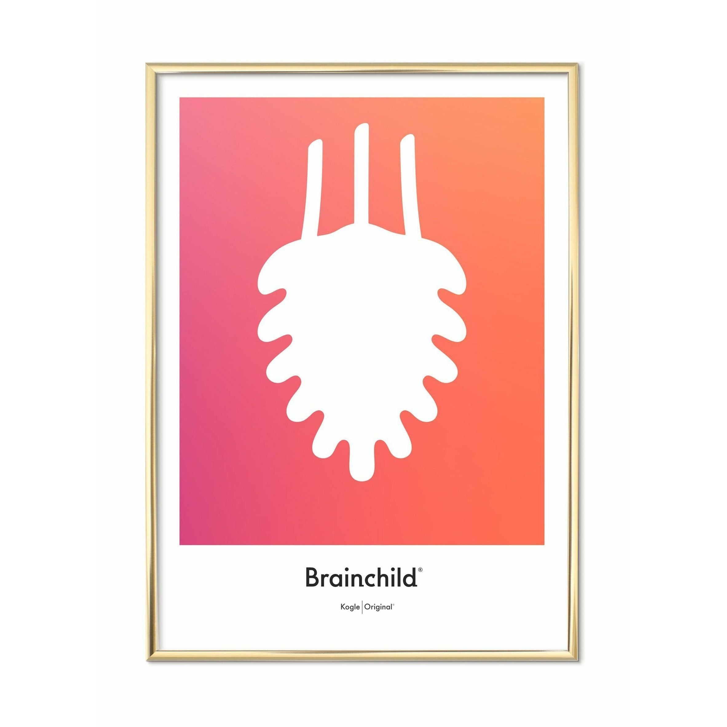 Brainchild Kogle Designikon Plakat, Messingfarvet Ramme 30X40 Cm, Orange