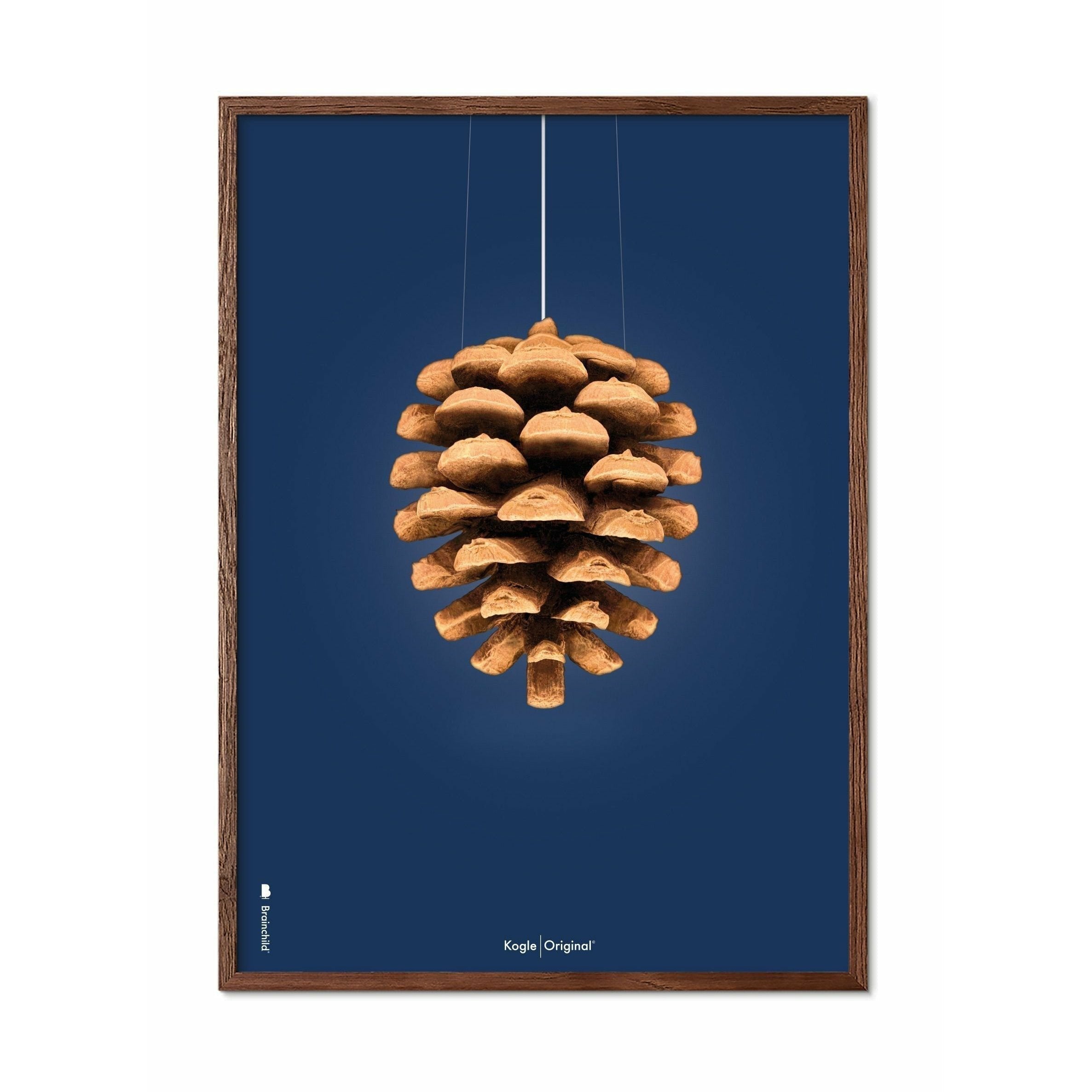 Brainchild Kogle Klassisk Plakat, Ramme I Mørkt Træ 70X100 Cm, Mørkeblå Baggrund