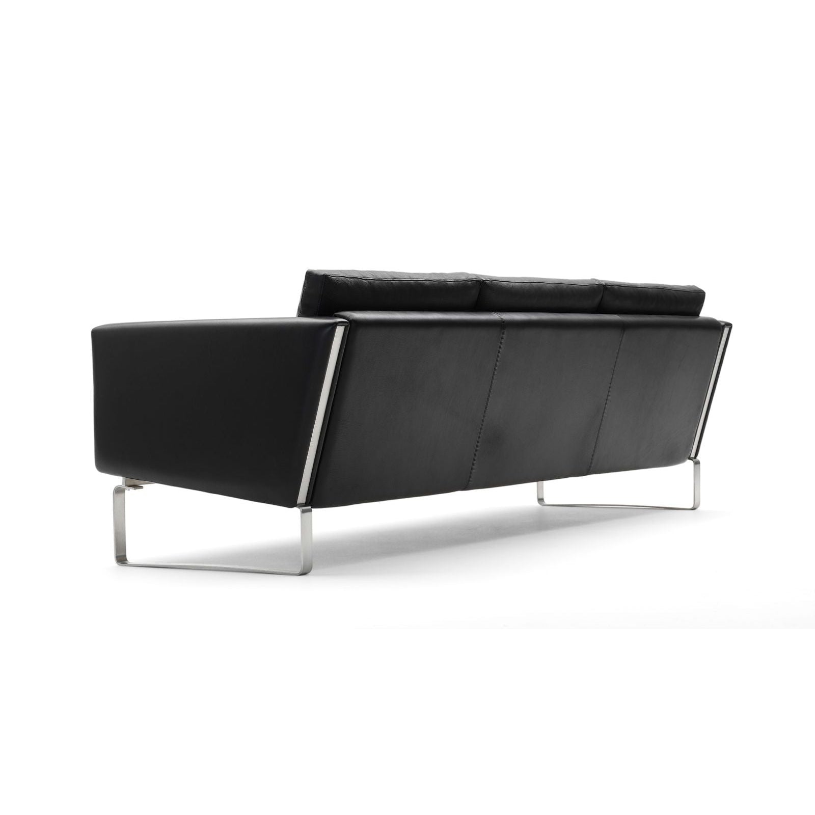 Carl Hansen CH103 sofa rustfritt stål, svart skinn