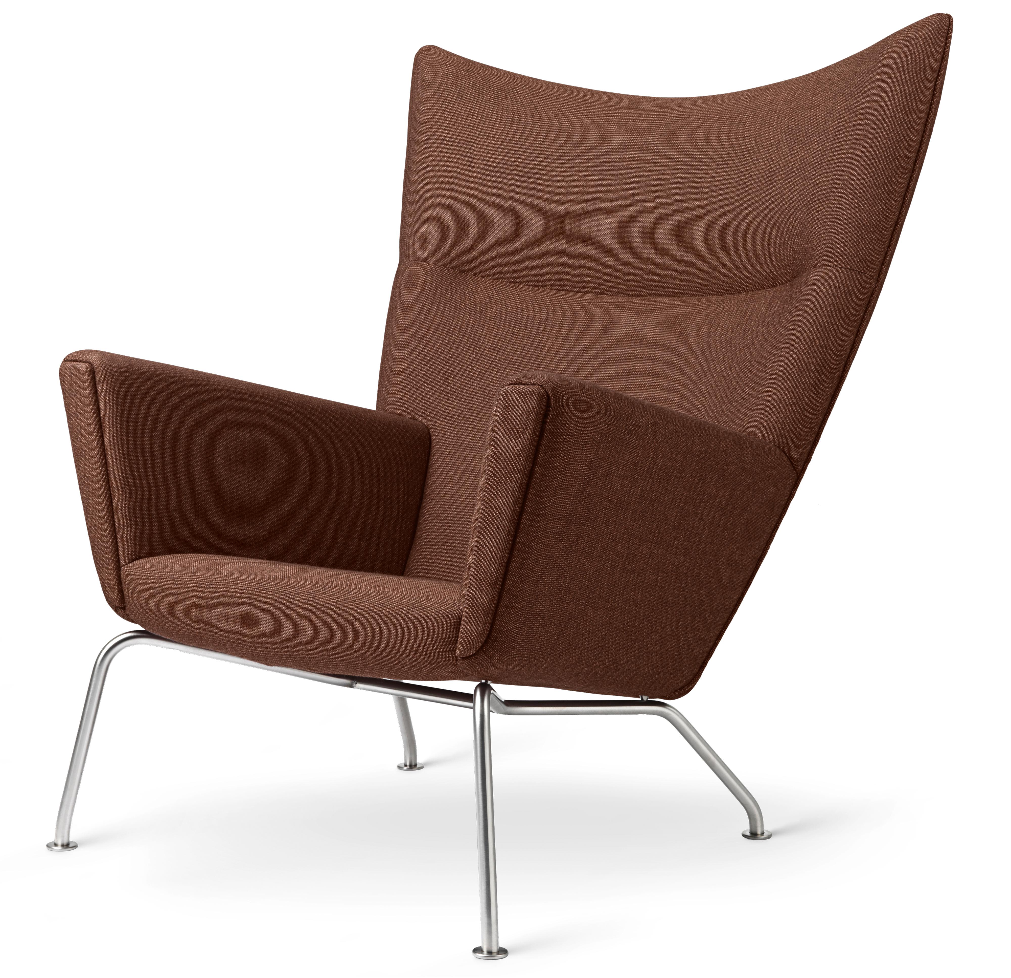 Carl Hansen CH445 Wing Chair Rustfrit Stål, Passion 7101