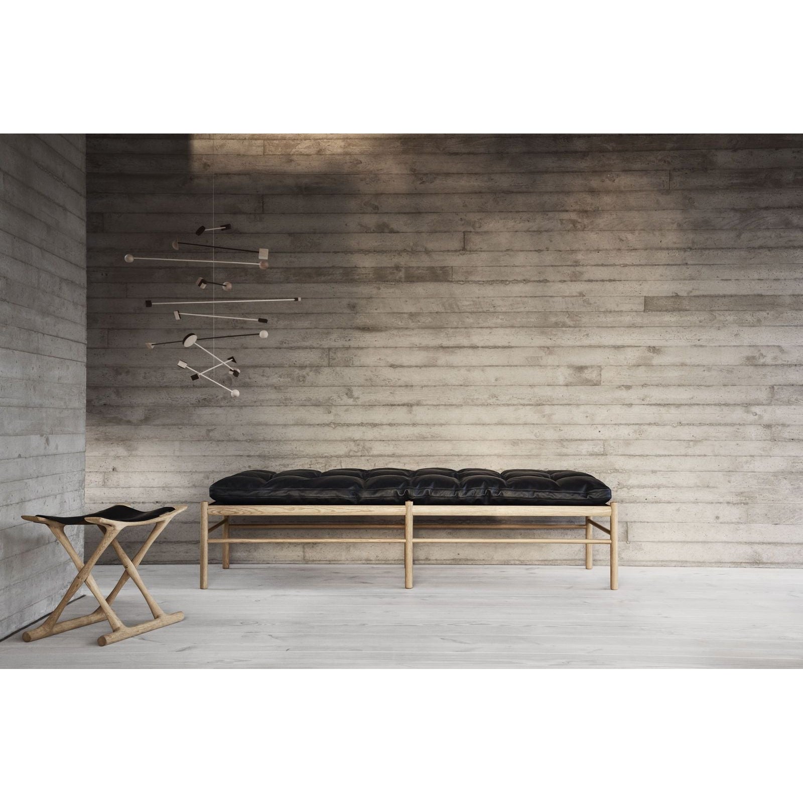 Carl Hansen OW150 Daybed Oiled Oak, Golden Brown Leather