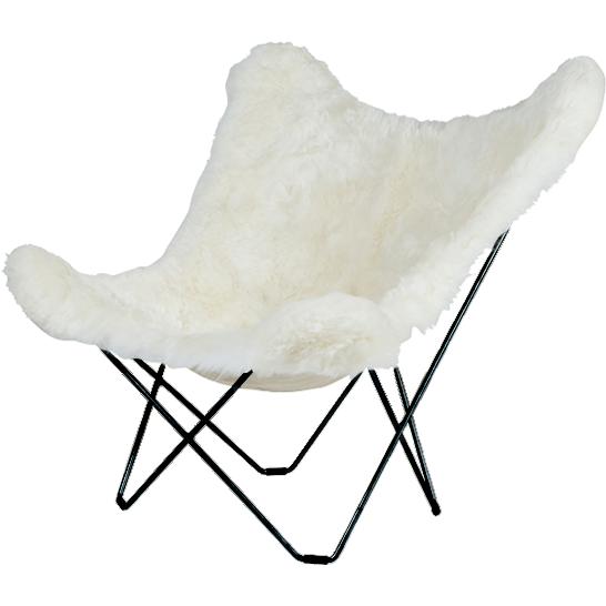 Cuero Iceland Mariposa Butterfly Chair, Shorn White/Black