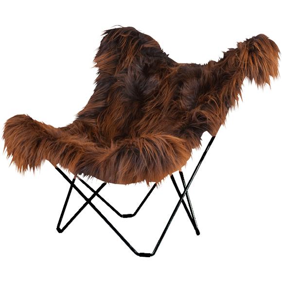 Cuero Iceland Mariposa Butterfly Chair, Wild Copper/Black