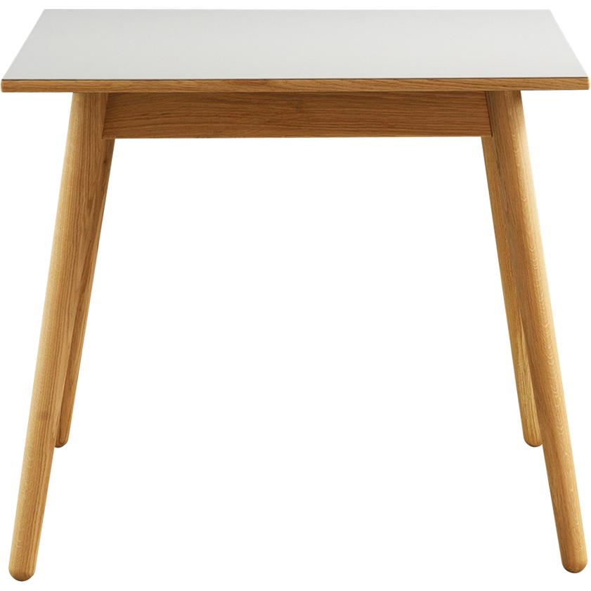 FDB Møbler C35 Spisebord I Eg, Hvid Linoleum Bordplade, 82x82cm