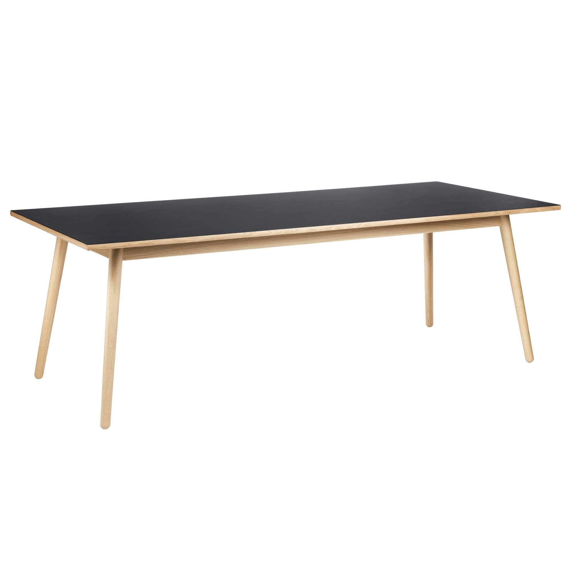 FDB Møbler C35C Spisebord Eg/Mørkegrå Linoleum, 95x220cm
