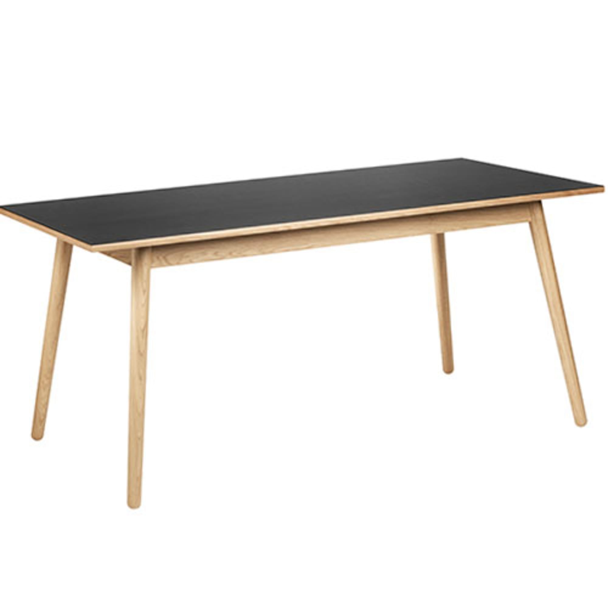 FDB Møbler C35C Spisebord Til 8 Personer I Eg, Sort Linoleumplade, 95x220cm