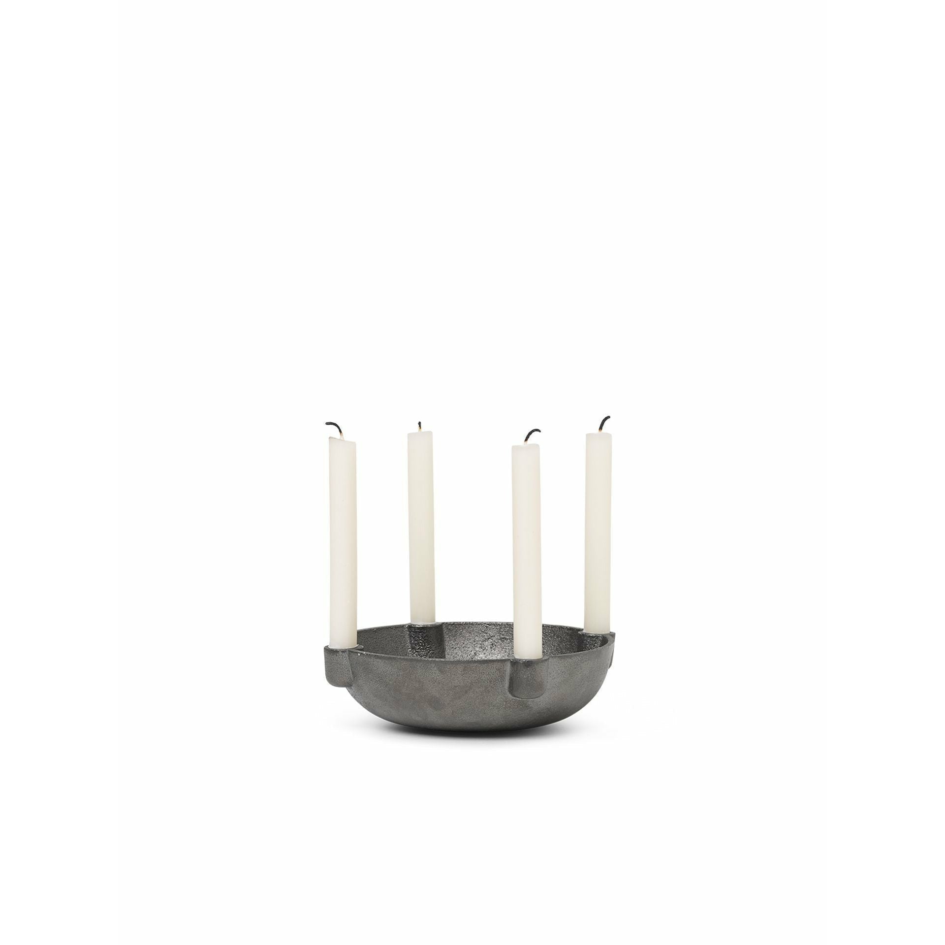 Ferm Living Bowl Candle Holder Small, Sort Messing