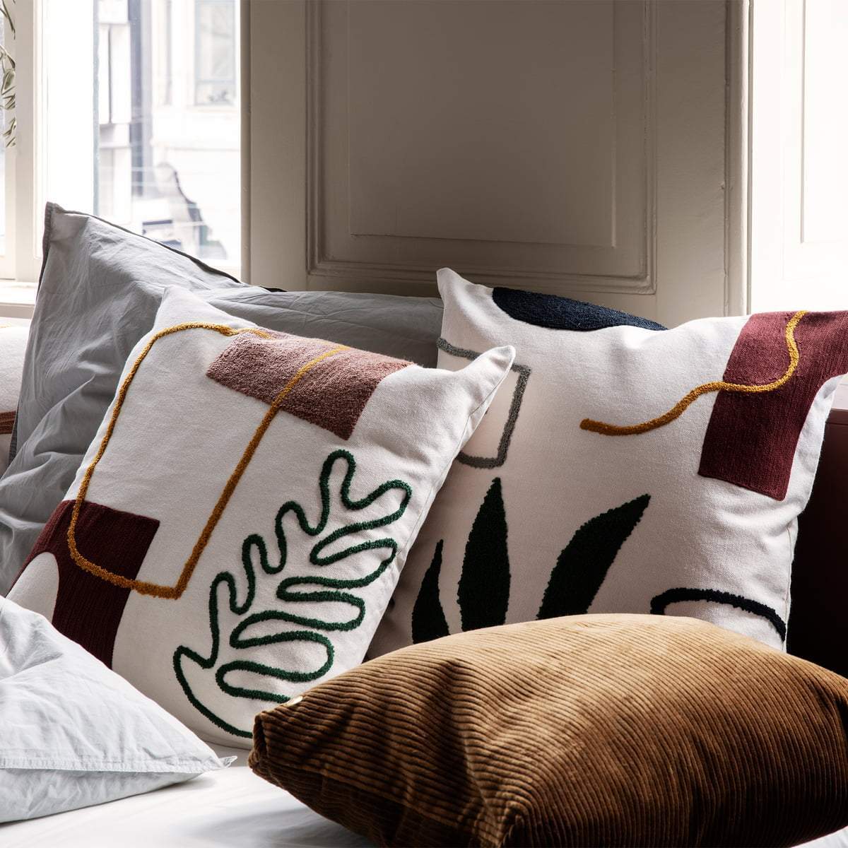 Ferm Living Mirage Brodered Pillow Cacti