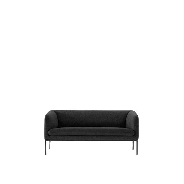 Ferm Living Bli sofa 2 ull, solid mørk grå