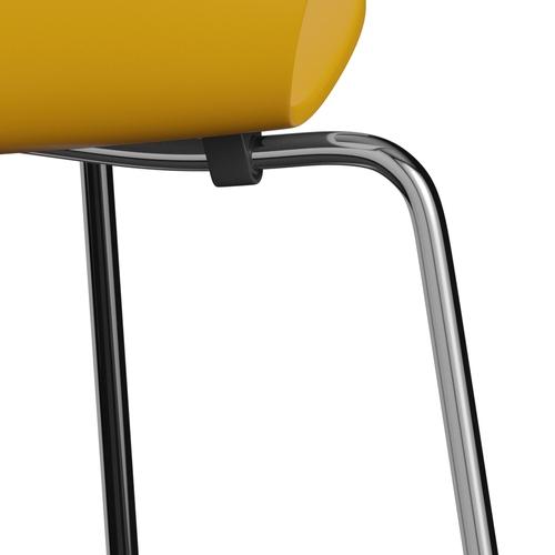 Fritz Hansen 3107 Skalstol, Forkromet Stål/Lakeret True Yellow