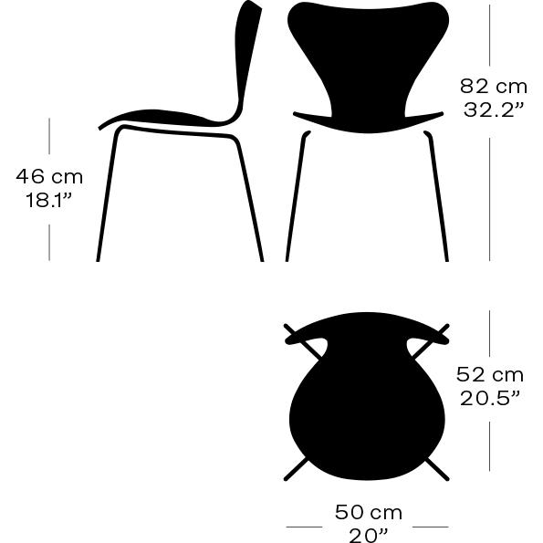 Fritz Hansen 3107 Stol Fuldpolstret, Forkromet Stål/Divina Melange Lys Orange