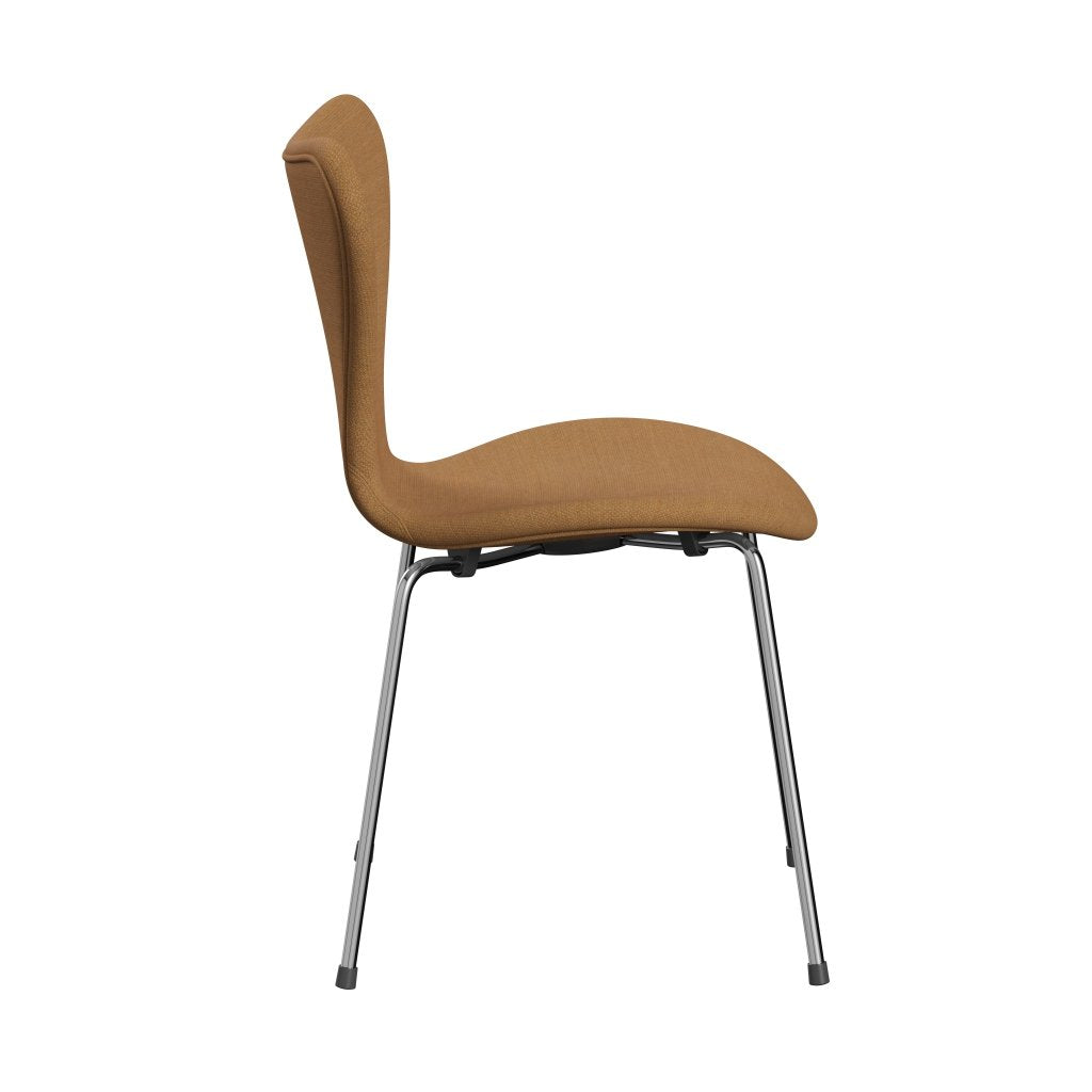 Fritz Hansen 3107 Stol Fuldpolstret, Forkromet Stål/Fiord Ochre/Stone