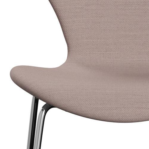 Fritz Hansen 3107 Stol Fuldpolstret, Forkromet Stål/Fiord Pink/Stone