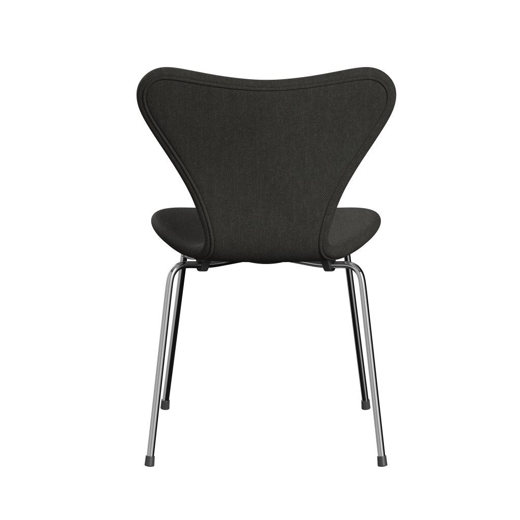 Fritz Hansen 3107 Stol Fuldpolstret, Forkromet Stål/Fiord Sort/Brun