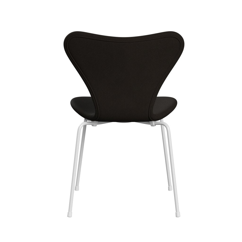 Fritz Hansen 3107 Stol Fuldpolstret, Hvid/Diablo Dark Chokolate