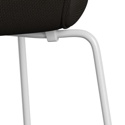 Fritz Hansen 3107 Stol Fuldpolstret, Hvid/Diablo Dark Chokolate