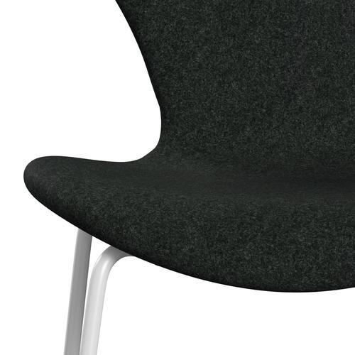 Fritz Hansen 3107 Stol Fuldpolstret, Hvid/Divina Melange Salt & Pepper