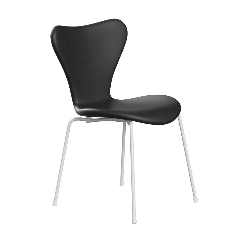 Fritz Hansen 3107 Stol Fuldpolstret, Hvid/Essential Sort