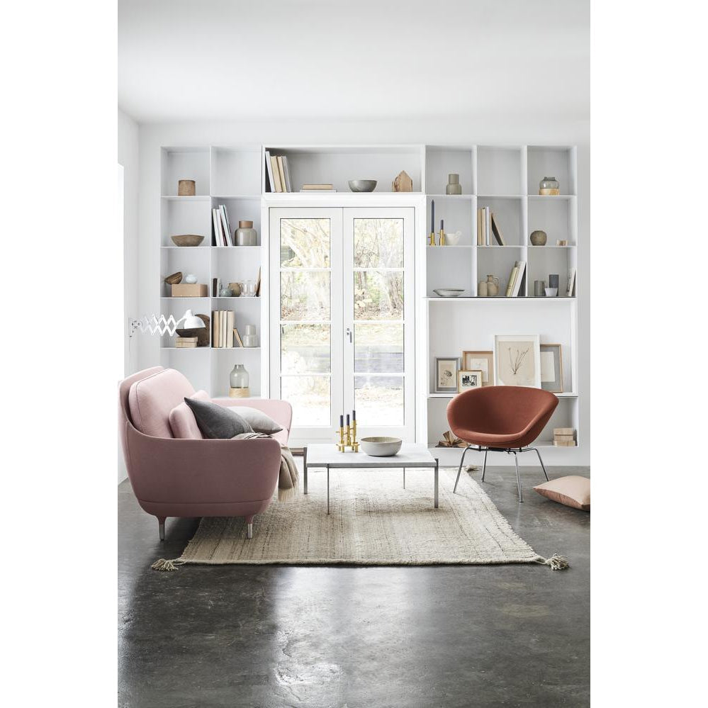 Fritz Hansen Favn sofa, stålkut rosa/ lerret rosa