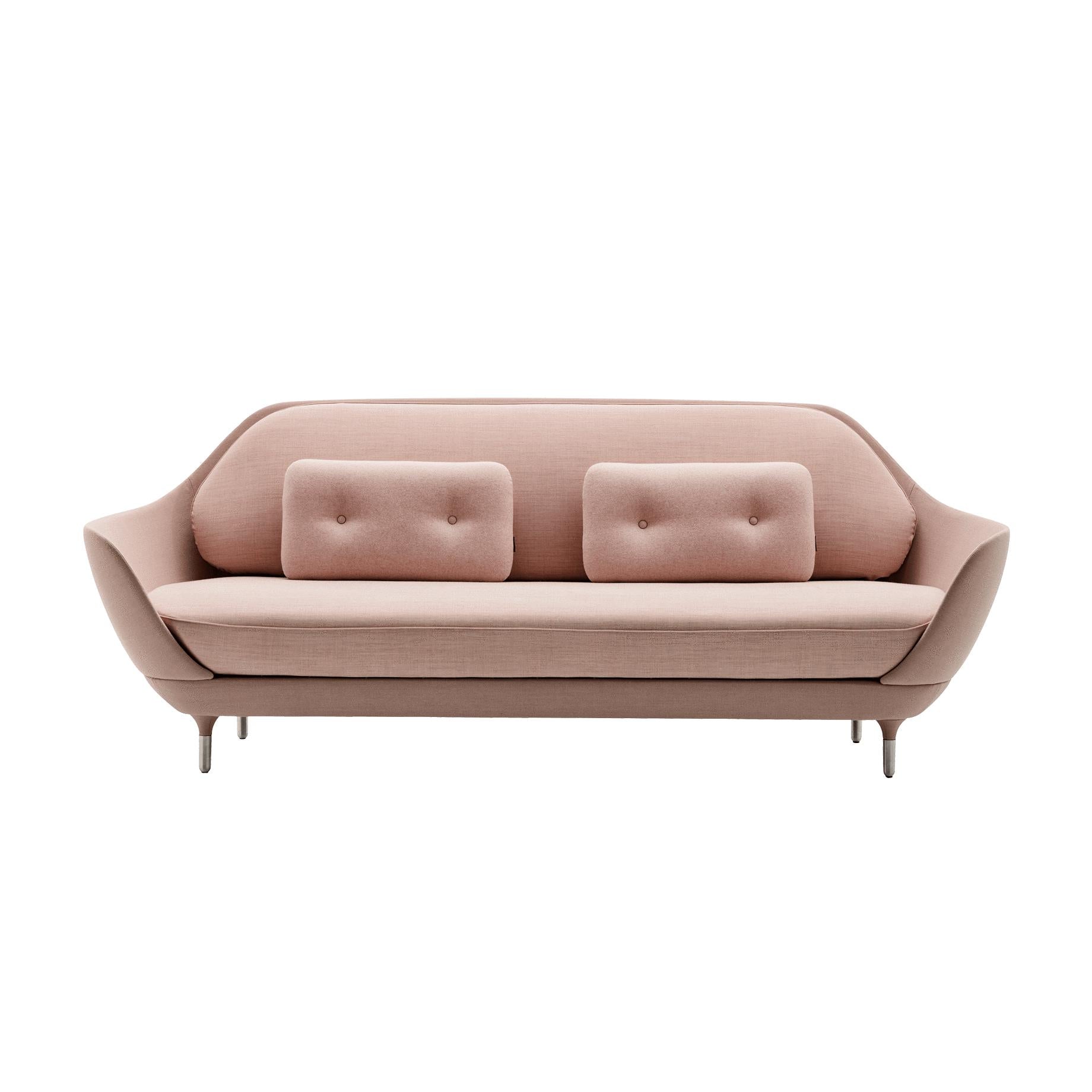 Fritz Hansen Favn sofa, stålkut rosa/ lerret rosa