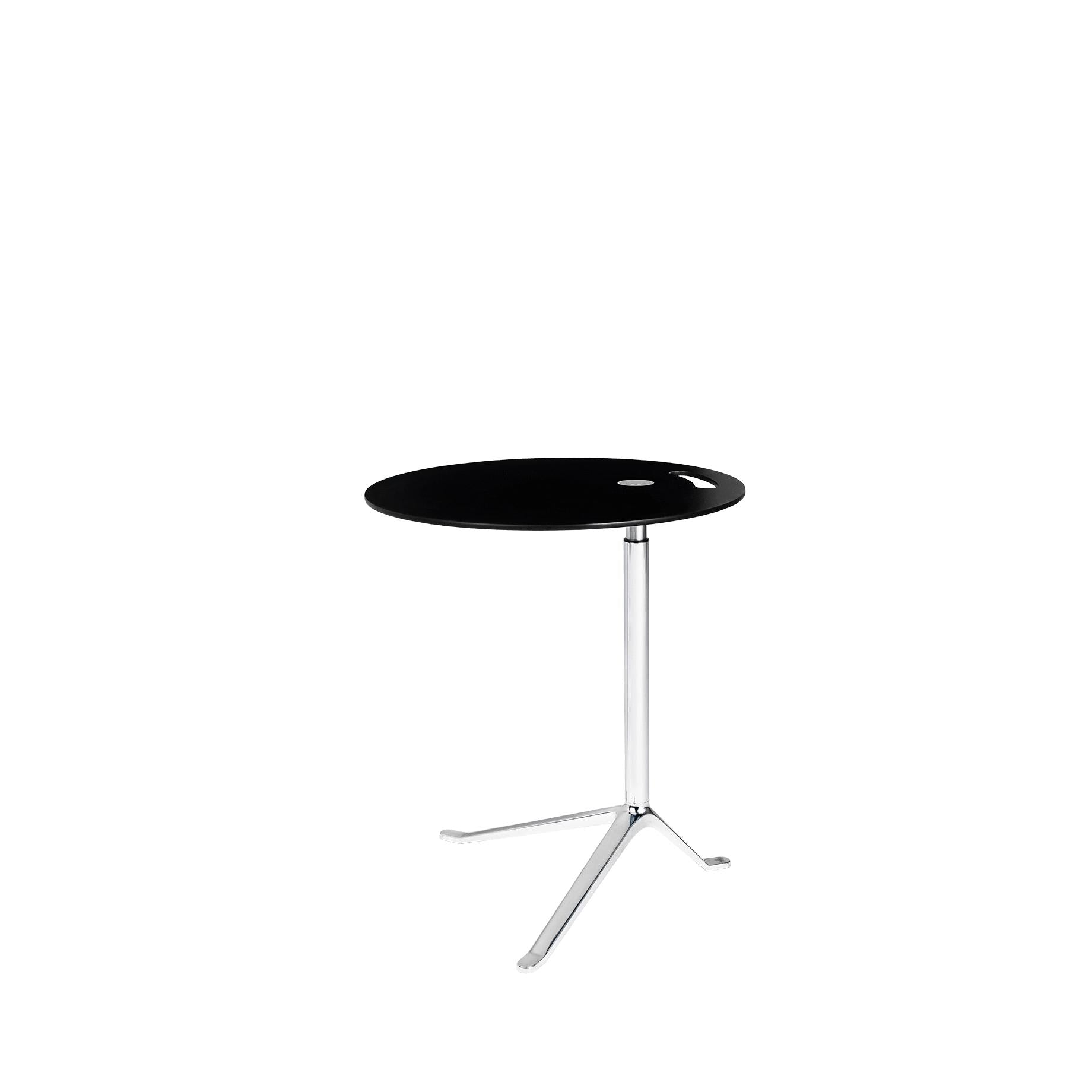 Fritz Hansen Liten venn høydebustbart bord krom, svart laminat