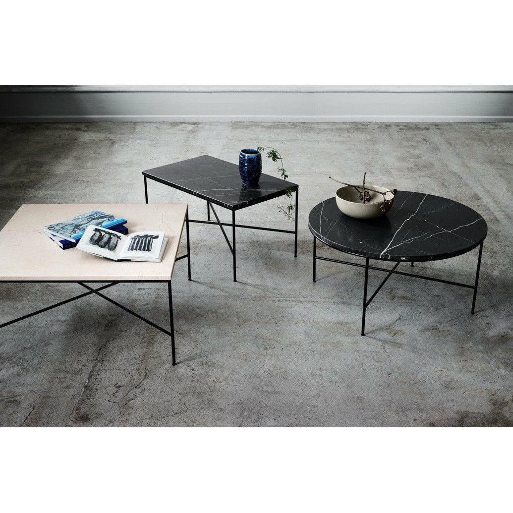 Fritz Hansen MC300 Rundt Sofabord Ø80 Cm, Cremefarvet Marmor