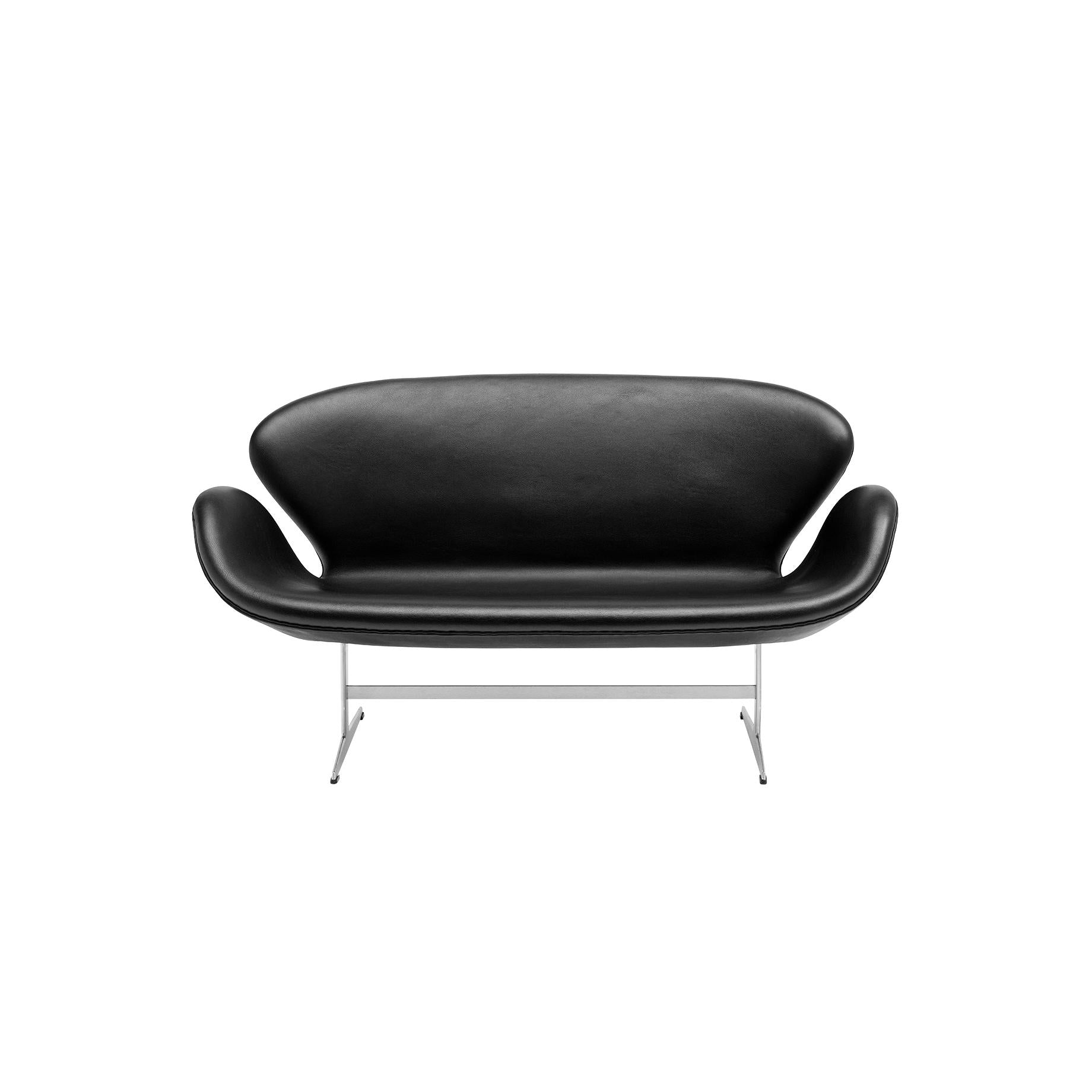 Fritz Hansen Swan's sofa 2-person, eleganse svart