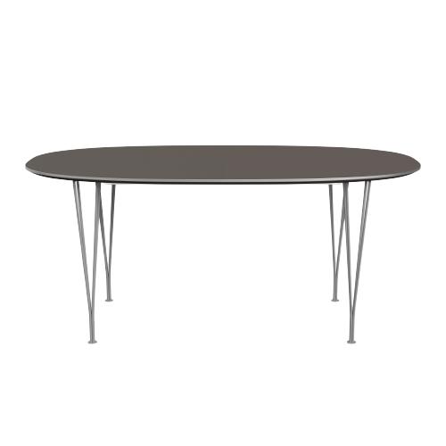 Fritz Hansen Super-Aripse Pull-Out Table Chromed 100x170/270 cm, grått laminat