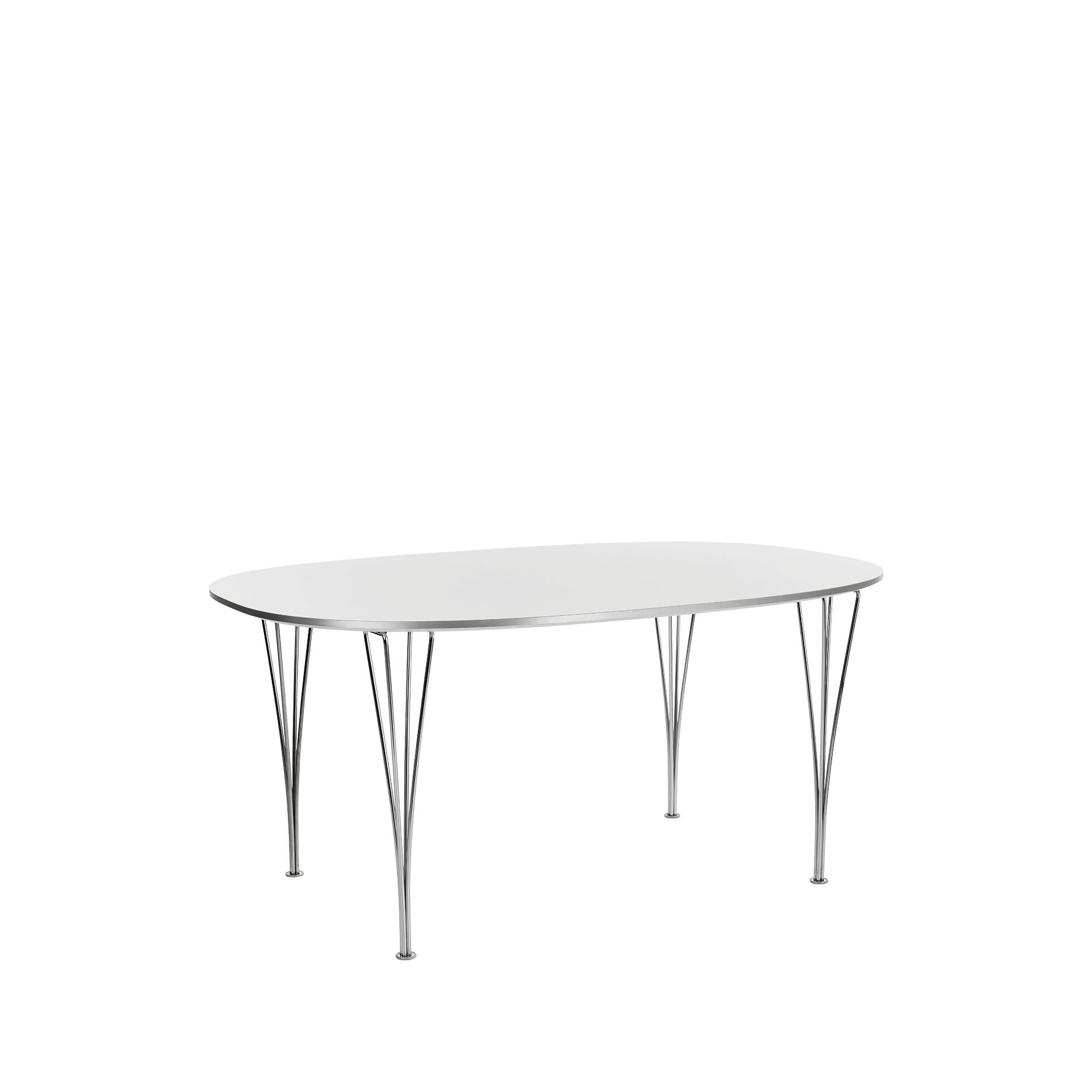 Fritz Hansen Super-Aripse Table Chrome 100x150 cm, hvitt laminat