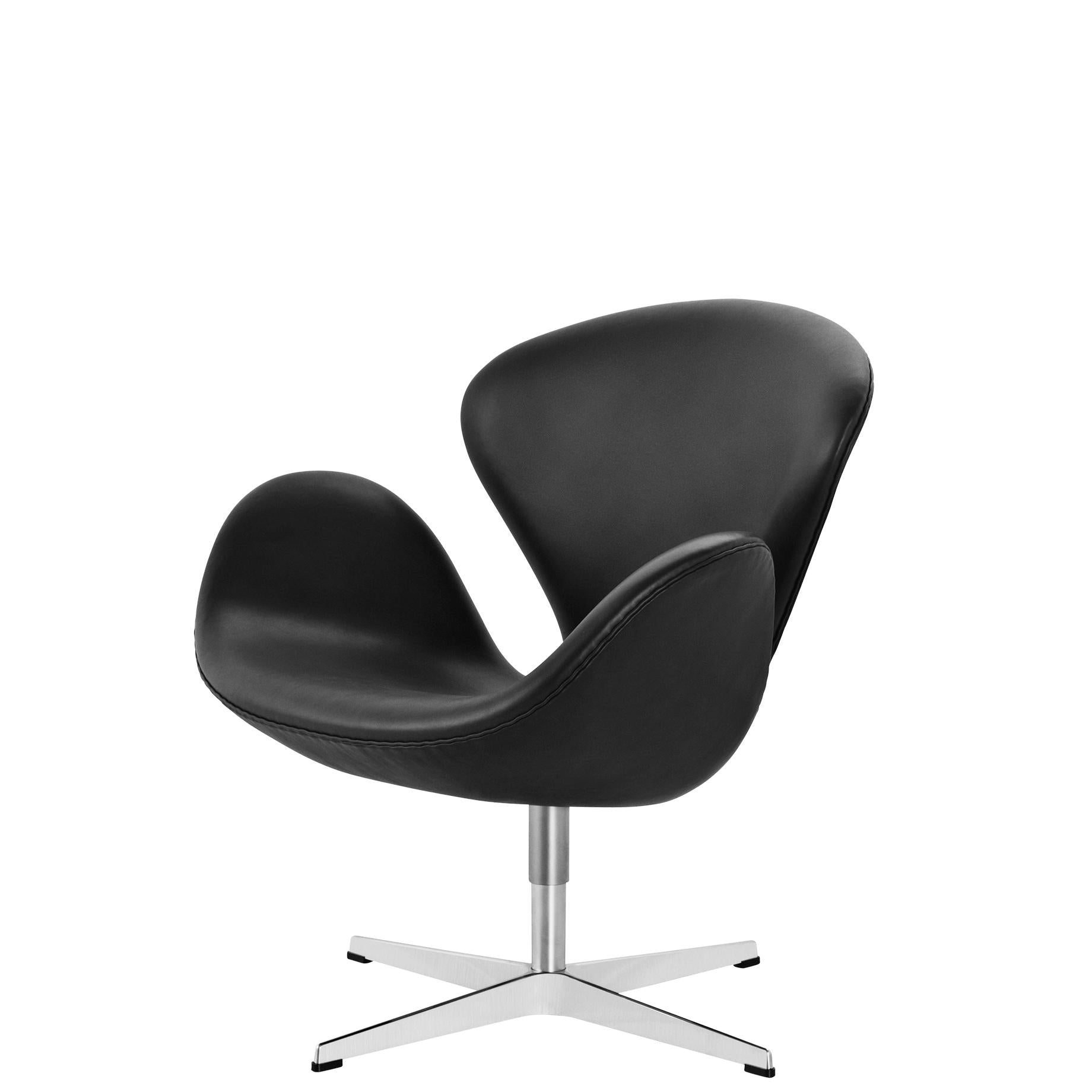 Fritz Hansen Swan Lounge Chair Leather, Elegance Black