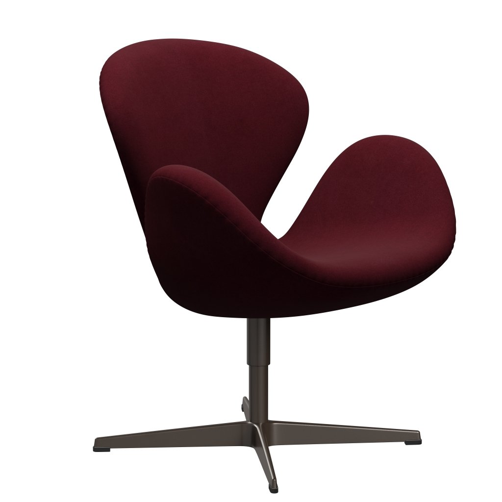 Fritz Hansen Svanenstol, Brown Bronze/Divina Aubergine (671)