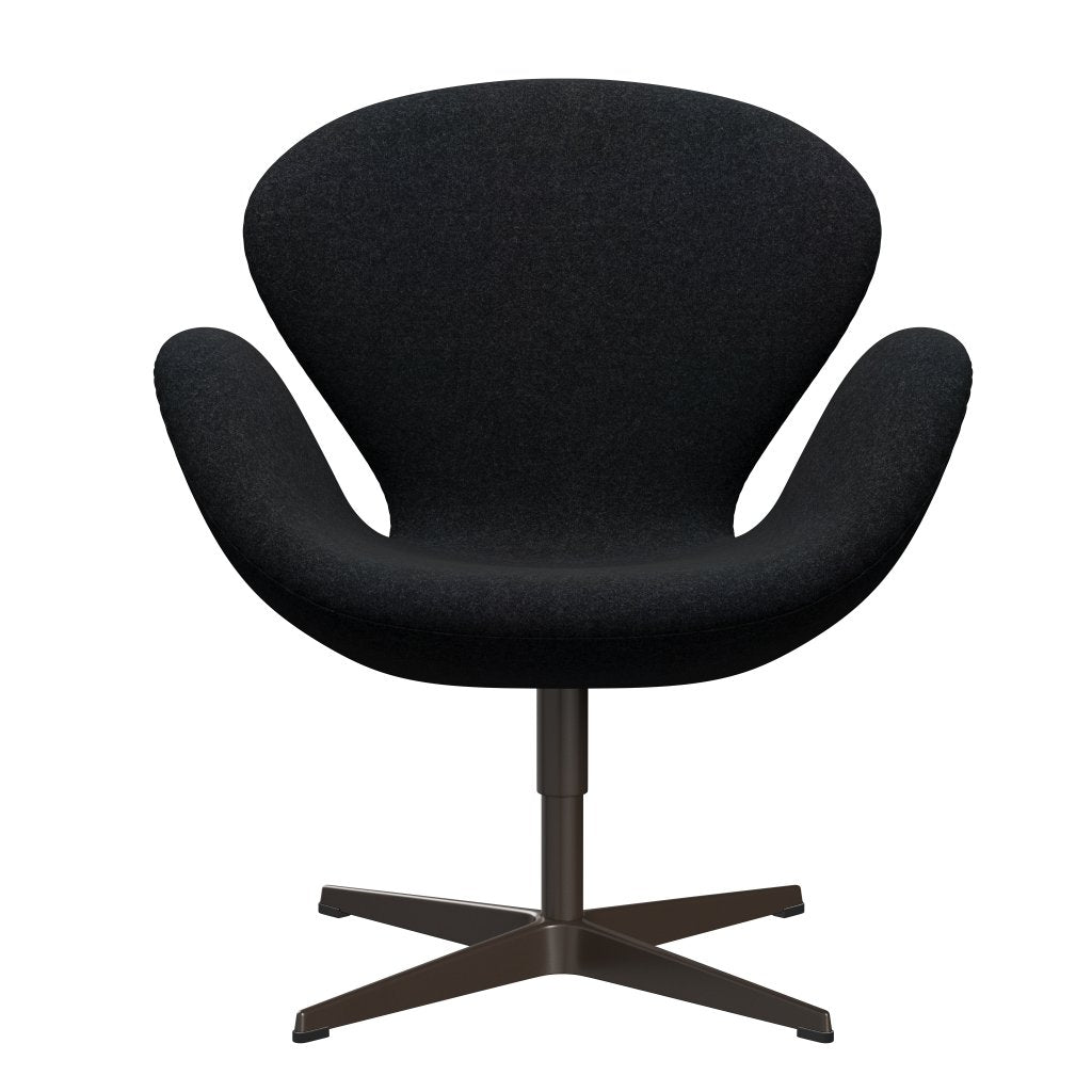 Fritz Hansen Svanenstol, Brown Bronze/Divina Md Sort