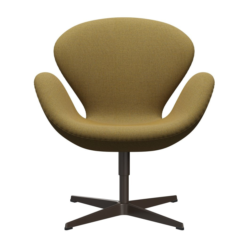 Fritz Hansen Svanenstol, Brown Bronze/Re-Wool Golden Yellow/Natural