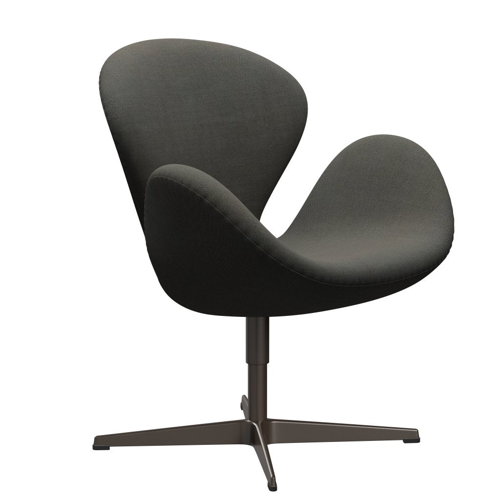 Fritz Hansen Svanenstol, Brown Bronze/Rime Dark Grey/Khaki