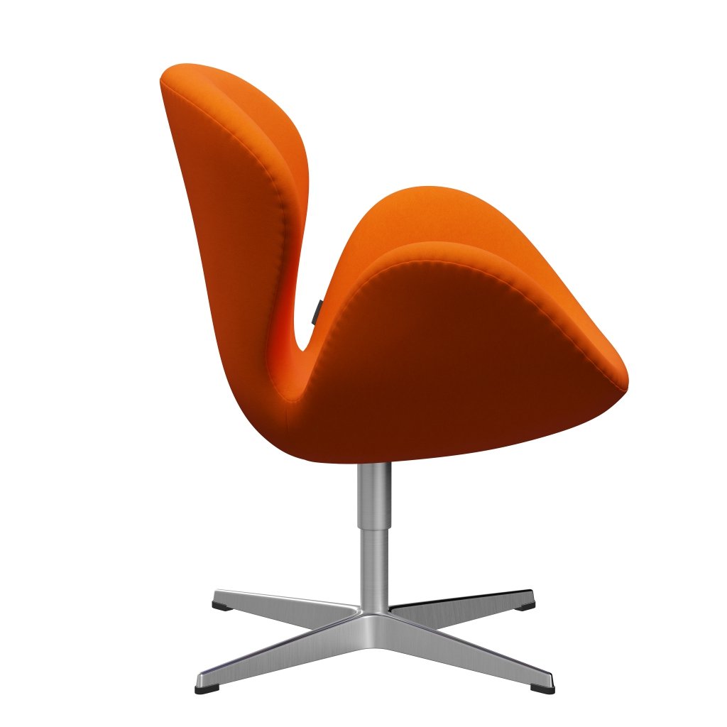 Fritz Hansen Svanenstol, Satinpoleret Aluminium/Comfort Gul/Orange