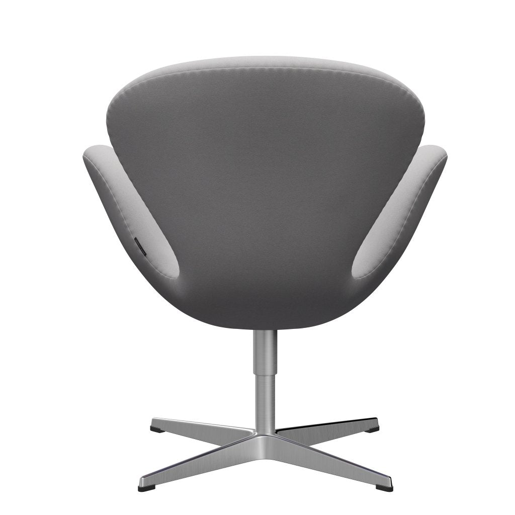 Fritz Hansen Svanenstol, Satinpoleret Aluminium/Comfort Hvid/Grå