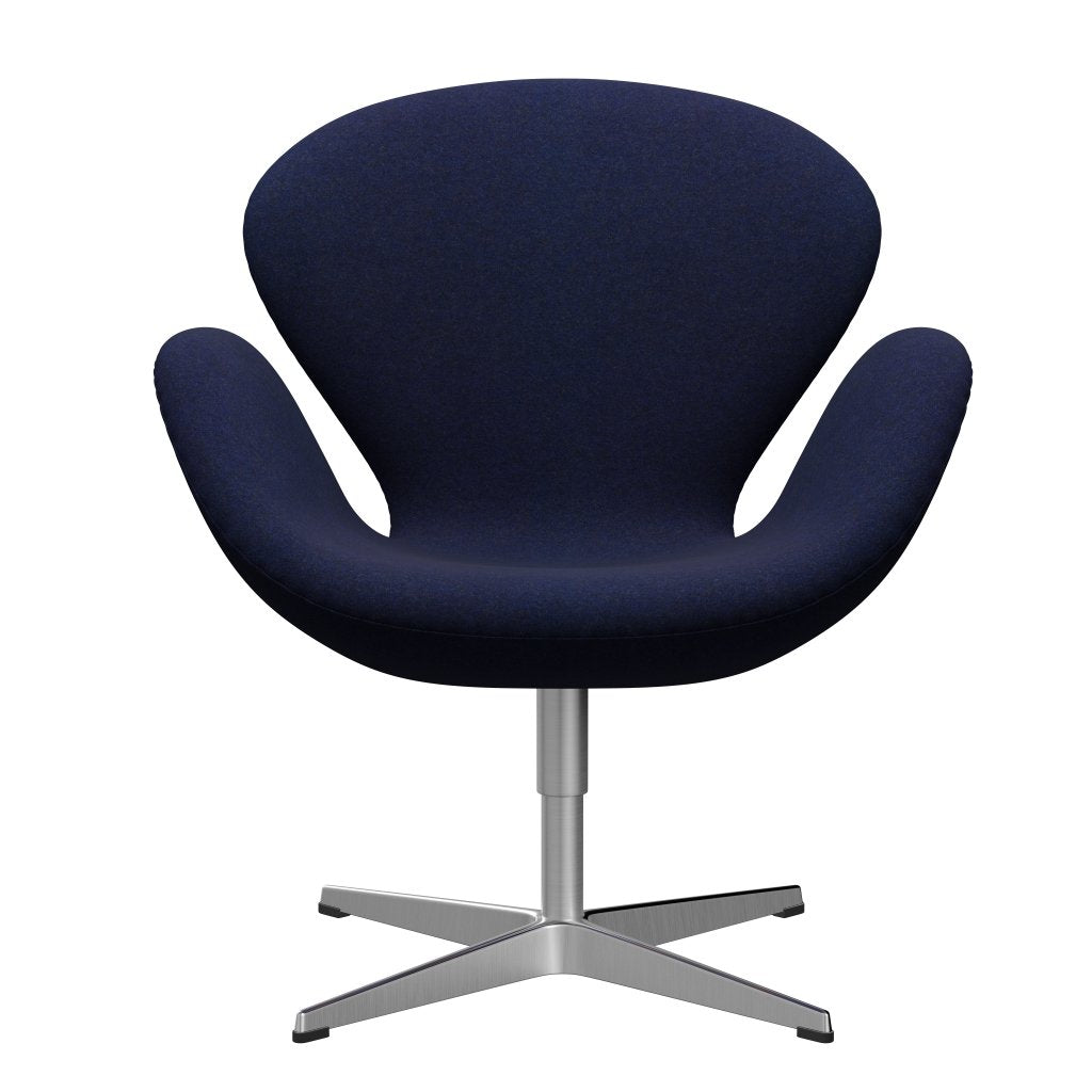 Fritz Hansen Svanenstol, Satinpoleret Aluminium/Divina Md Midnight Blue