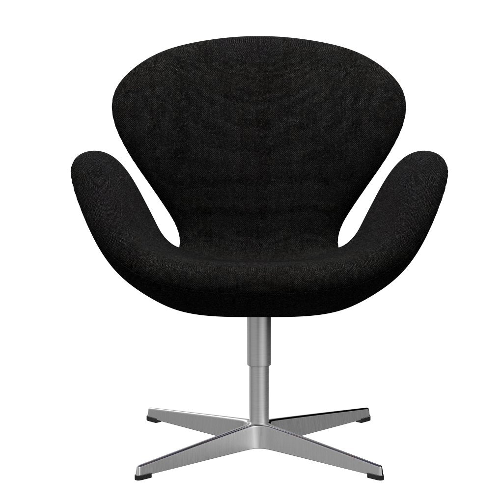 Fritz Hansen Svanenstol, Satinpoleret Aluminium/Hallingdal Charcoal