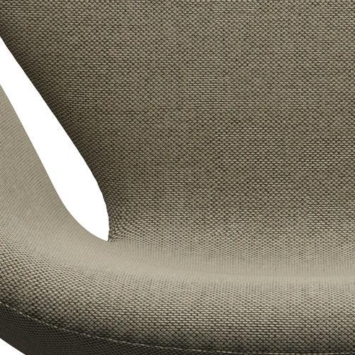 Fritz Hansen Svanenstol, Satinpoleret Aluminium/Re-Wool Light Beige/Natural